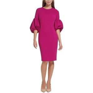 CALVIN KLEIN
Puff-sleeve Sheath Dress
In Boysenberry Size 10 puff sleeves